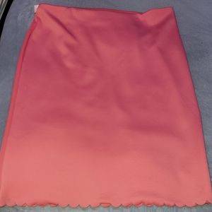 Worthington 22W Scalloped-bottom peach- colored skirt. NWT
